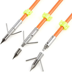 6/12Pcs Archery Fiberglass Bowfishing Arrow Bow Fishing Arrows with Broadheads a
