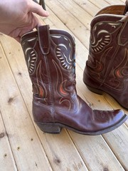 1960s Vintage Acme Comblast Cowboy Boots Double eagle inlay woman’s 9