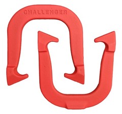 Challenger Pro Professional Pitching Horseshoes- Red, One Pair, Made in USA