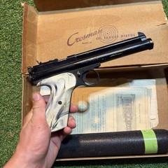 Vtg. 1950’s Crossman Model 116 .22 Pellet Bulk Fill Co2 Air Target Pistol Marble