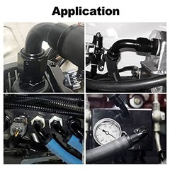 Push Lock Hose Fitting End Black 4PCS 8AN 90 Degree