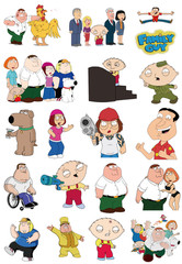 Mix 10/50PCs Family Guy Cartoon Luggage Laptop Car Notebook Sticker-No Duplicate