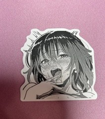 black and white lewd waifu stickers #5