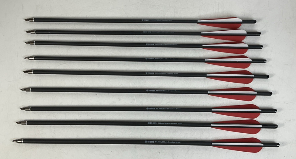 QTY (9) TIT-COYO 8.8mm / 20 Inch Crossbow Arrows