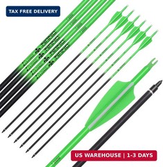 Elong 12PCS 28″ Arrows for Compound Bows,Carbon Hunting Arrows for Archery Spine