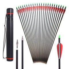 30″ Archery Carbon Arrows Spine 500 OD 7.8 mm For 40-60 lbs Compound/Recurve Bow