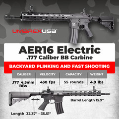 Umarex AER16 .177 Caliber Electric-Powered Full Auto Air Rifle 2252126