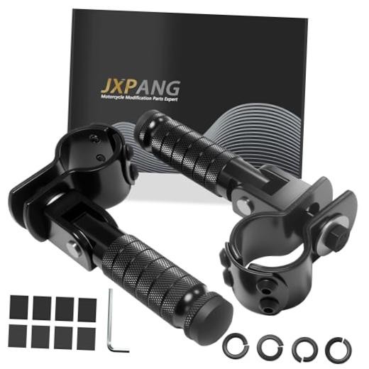 M8 Motorcycle Folding Rearsets Foldable Motorbike Footrest Bicycle Type B Black