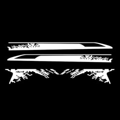 Car Decal Bed Mud Splash Kit Graphic Decal Self-Adhesive Adjustable Gloss White