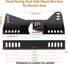 Black Powder Coated Seat Mount Brackets 4 Pack Universal