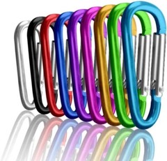 50/100 Pack Aluminum Carabiner Key Hook Keychain Buckle D Shape Spring Clip Snap