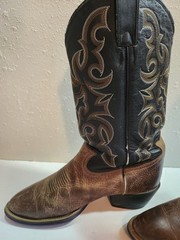 Tony Lama Men’s Brown Leather Western Boots, Size 8.5D, MPN RR4007