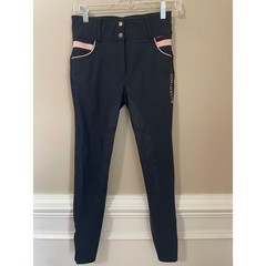 B Vertigo Size 24 Navy Blue Pink Full Seat Silicone Grip Equestrian Breeches