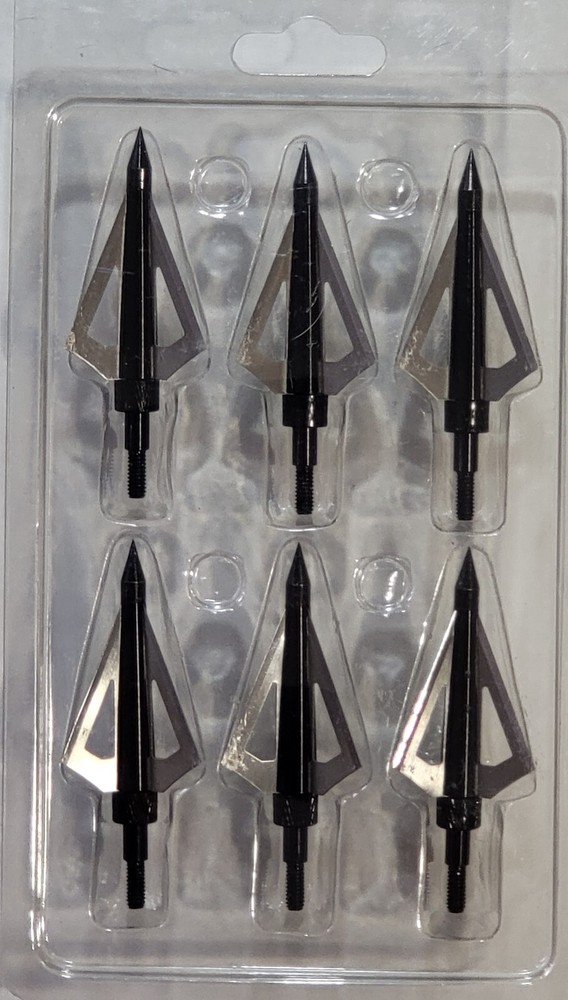 6PCS Hunting Broadheads 125 Grain Stainless Steel 3-Blade Integral Forming Tips