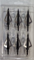 6PCS Hunting Broadheads 125 Grain Stainless Steel 3-Blade Integral Forming Tips
