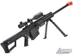 6mmProShop Barrett Licensed M82A1 Bolt-Action Airsoft Spring Sniper Rifle Black