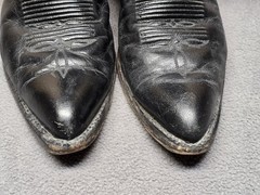 Vintage Tony Lama 2966 Boots Mens Size 9 D Black Leather Cowboy
