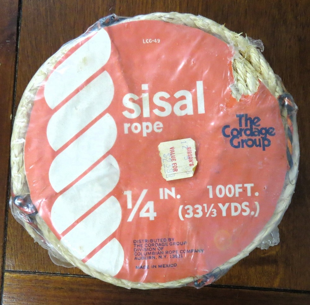 1 Spool Of 100′ of 1/2″ All Purpose Twisted Sisal Rope – New In Package