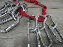 Lot of 16 Vintage Climbing Carabiners Mixed Black Diamond Kong D-Shape Screwgate