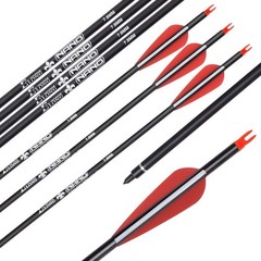 Elong 6/12PCS 26/28/30″ Arrows for Compound Bows,Carbon Hunting Arrows for Ar…