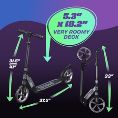 Skidee Scooter for Kids Teens Adults 4 Adjustment Levels, Handlebar Up to 41In