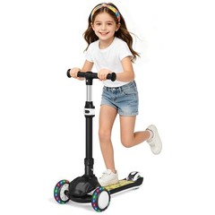 Commugo Kids 3 Wheel Scooter for Ages 3-10 Year Girls/Boys Toddler Scooter Black