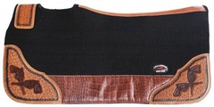 Horse Western Contoured Wool Felt Therapeutic Saddle Pad Black 39208