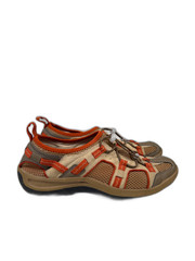 Lands End Women’s Tan/Orange Trekker Hiking Water Trail Shoes – 9