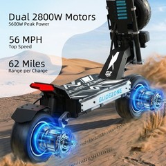 Dual Motor 5600W Single Swing Arm Electric Scooter 60V/30AH NFC 56MPH Offroad US