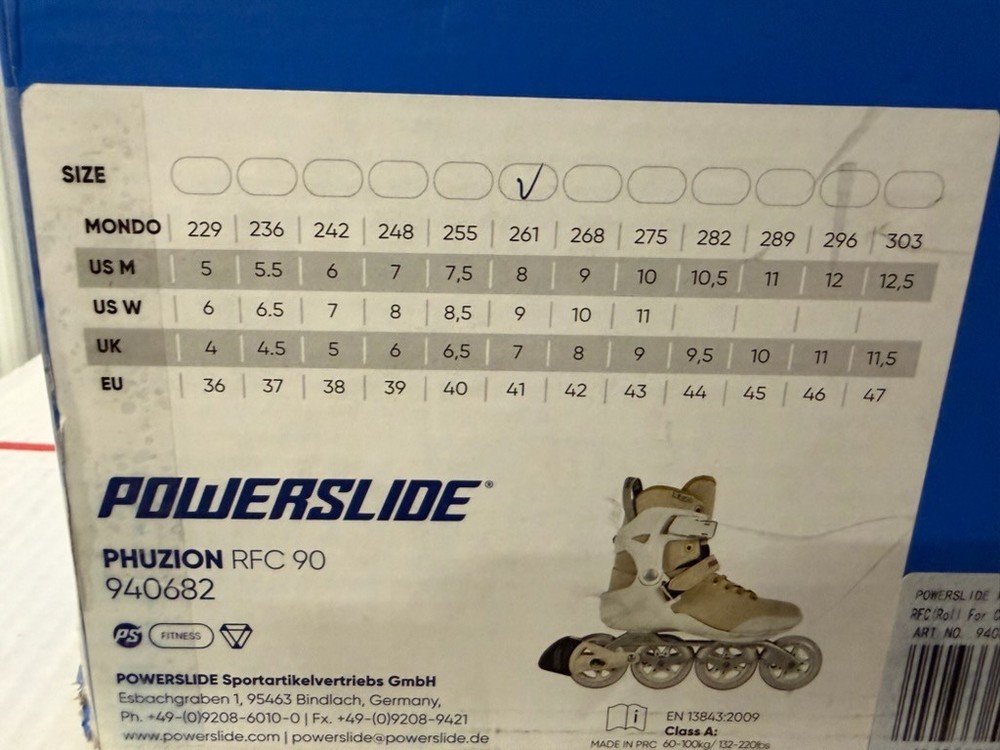 Powerslide Phuzion RFC 90 roller blades size 41 US 8