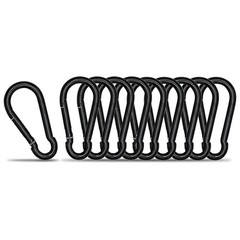 Small Carabiner Clip Hook, 1.57 inch 10 pcs Black Heavy Duty Spring Snap Hook…
