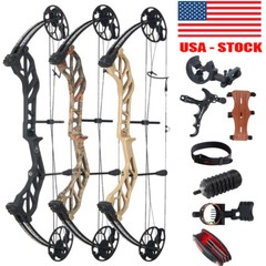 Compound Bow 19-70lbs Adjustable Kit 320fps Archery RH Hunting Shooting Target