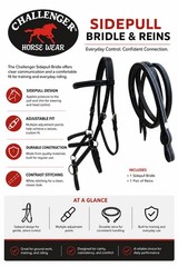 Horse Western Horse Western English Tack Black Leather Bitless Sidepull Bridle