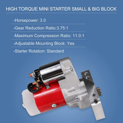 High Torque 3 HP 9 Tooth Mini Starter W/ 153/168 Tooth FLYWHEELS for Small/Big