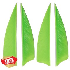 AMEYXGS 3-5″ Arrow Feathers Shield Shape Light Green 4″