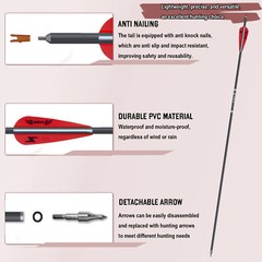 Hunting 12pcs 28″ Carbon Arrows Vane Spine 400 for Compound/Recurve Bows
