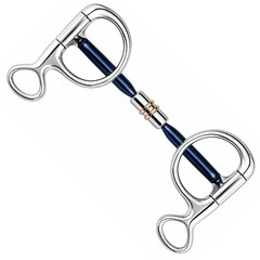 Blue Sweet Iron Copper Roller Baucher Bit Hanging Cheek Equestrian Horse Bit