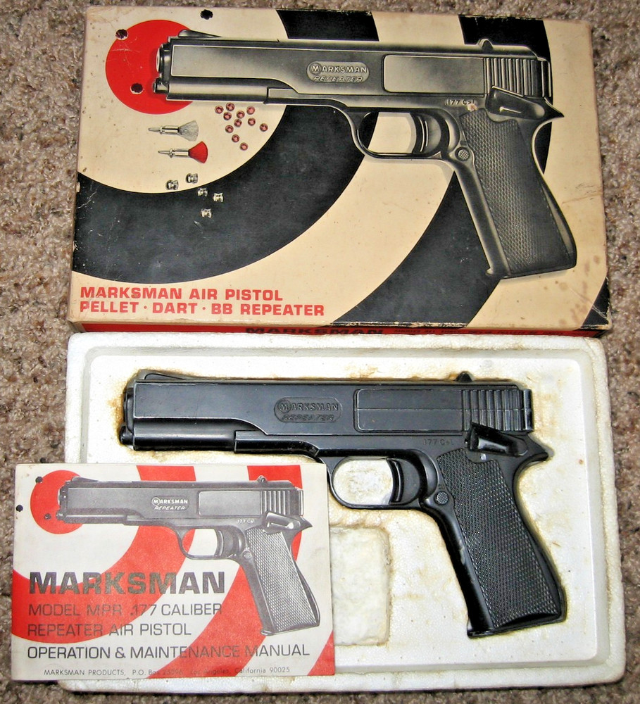 Vintage Marksman Repeater .177 BB, Darts Cal Air Pistol W/ Original Box, Manual