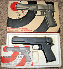 Vintage Marksman Repeater .177 BB, Darts Cal Air Pistol W/ Original Box, Manual