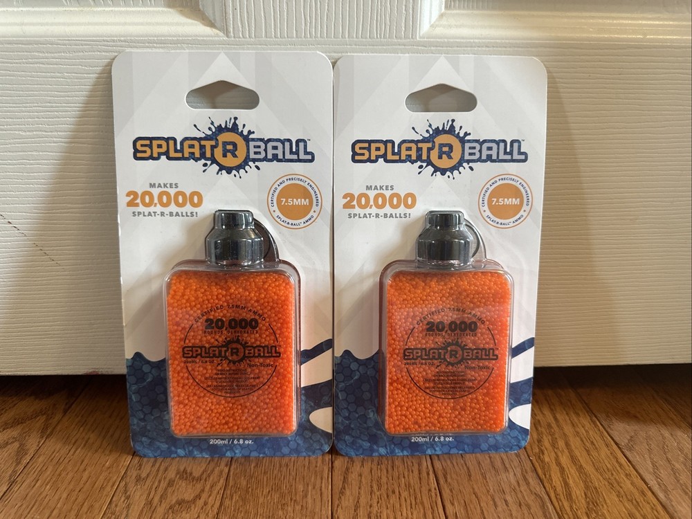 Lot of 2 New SplatRball 20,000 Rounds 7.5mm Orange Ammo Certified Splat-R-Ball