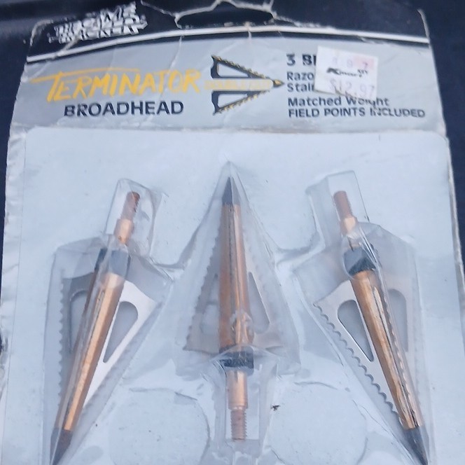 Game Tracker Terminator Double Cut 3 Blade Broadhead 125 Grain 1 1/4″ Gold