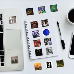 28Pcs Random Album Cover Music Rapper Band Poster Room Wall Collage Kit Stickers