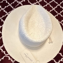 Universal Thread White Straw Western Hat, Adjustable Wide Brim