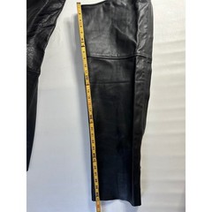 Unik Premium Vintage Sz XL Black Leather Motorcycle Chaps Biker Buckle Belt