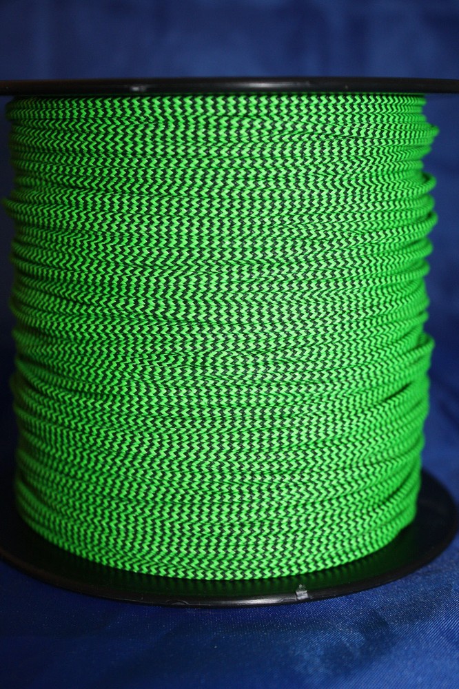 10′ BCY Flo Green & Black Speckled D Loop Material Bowstring Rope Drop Away Cord