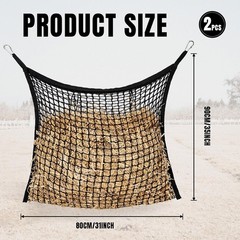 2 PCS Slow Feed Hay Net for Horses, Large Capacity Hay Bags for Horses 35×31″