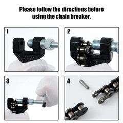 420 Motorcycle Chain 132 Links with Chain Breaker Heavy Duty for 50 70 90 110 12