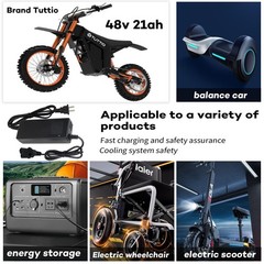 54.6V 2A Lithium Battery Charger for tuttio soleil01 48V 21AH Lithium Battery…