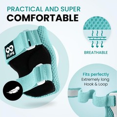 99FLIPS Knee Pads for Kids 3-12 Years – 6pcs Complete Set Certified by TÜV