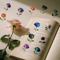 28Pcs Random Vintage Rose Dried Flowers Transparent PET Waterproof Stickers